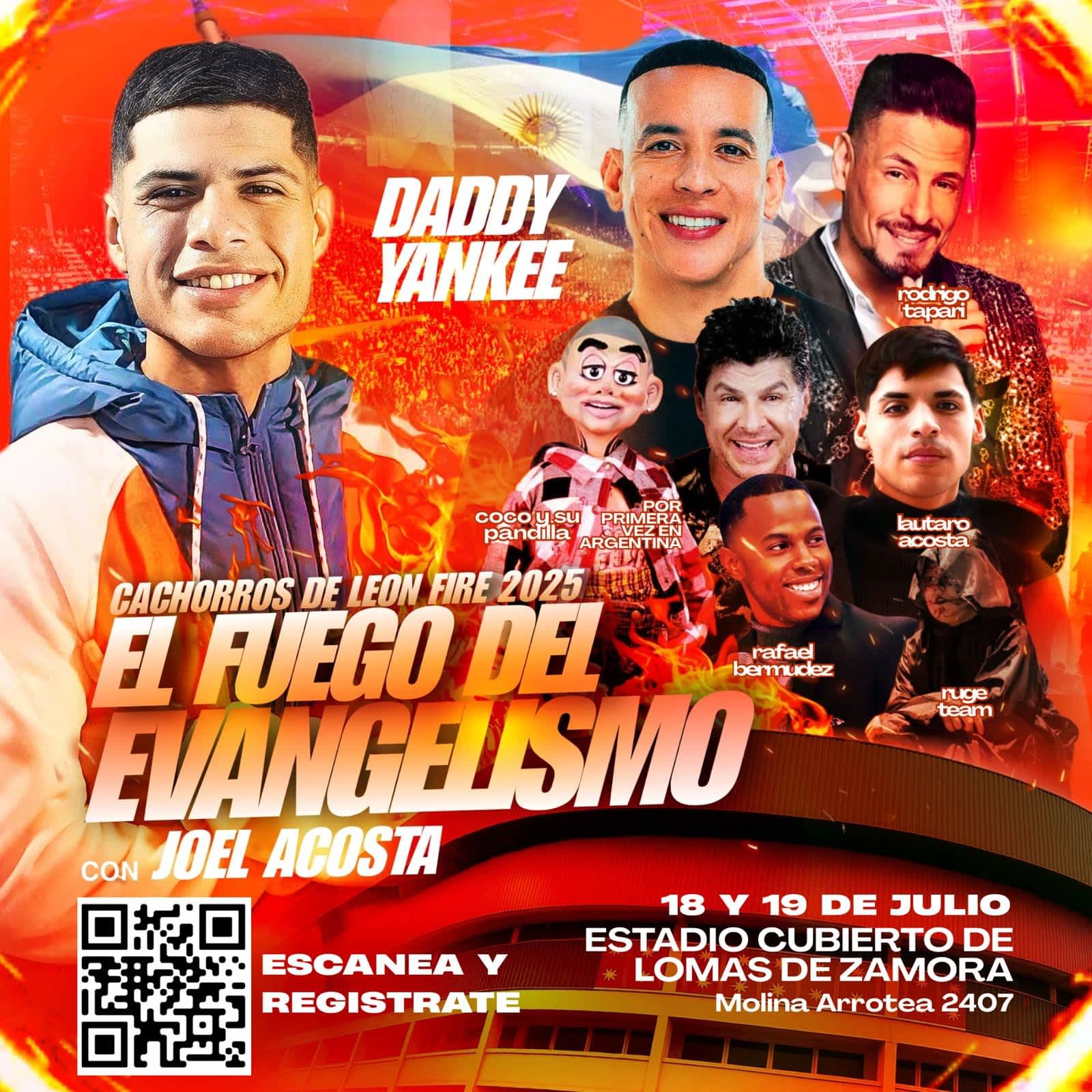 Fotografía documental — El fuego del evangelismo: Daddy Yankee en Cachorros de León 2025